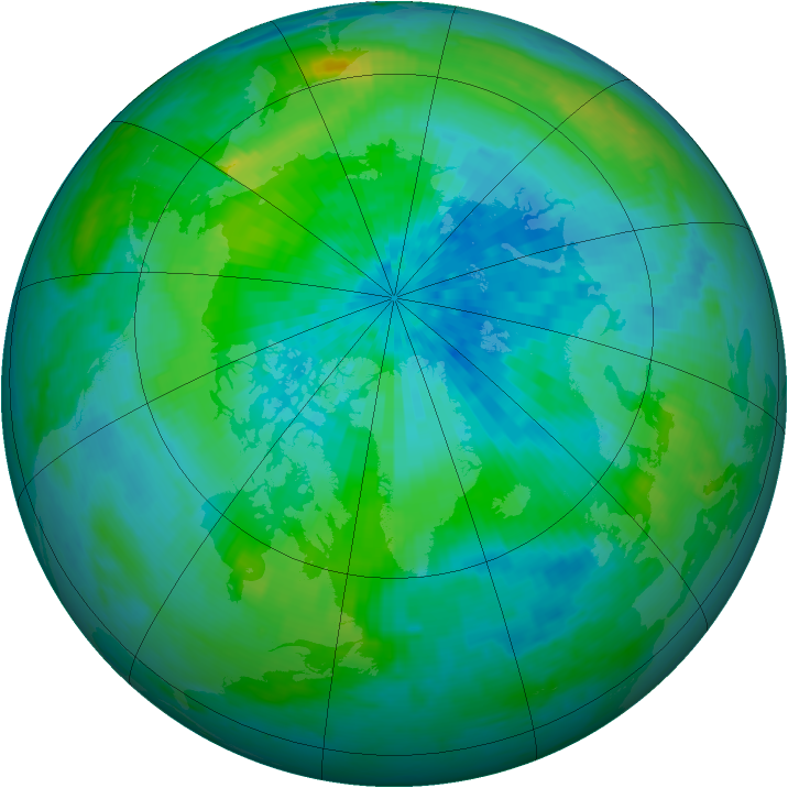 Arctic ozone map for 15 September 2001